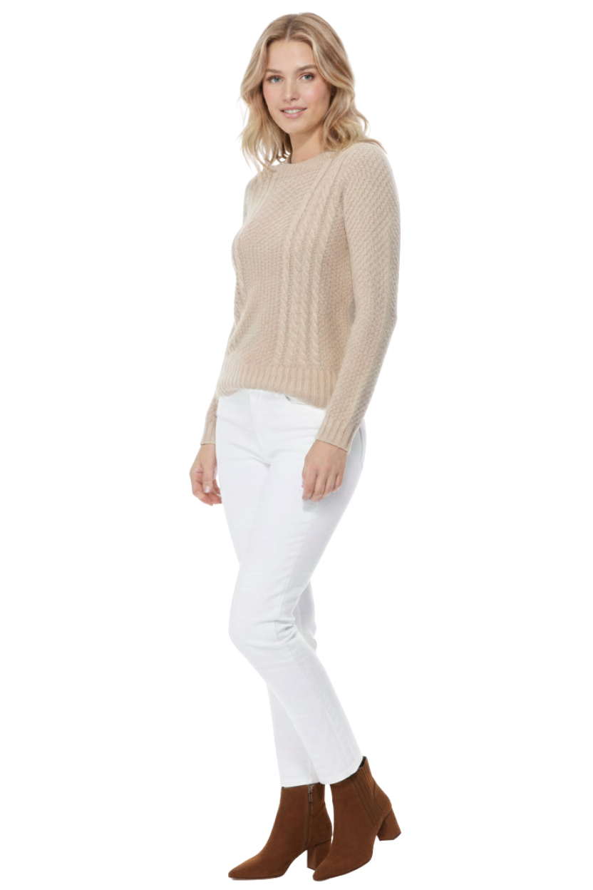 Cute Cable Long Sleeve Sweater Knit Pullover MK3312 (S-L)