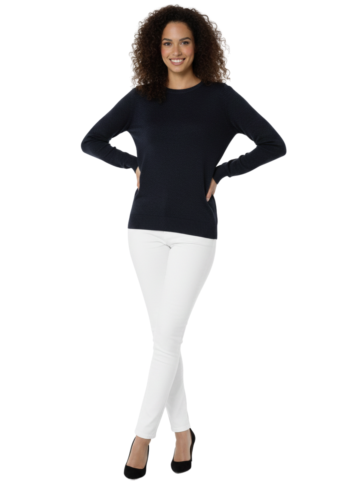 Women's Casual Long Sleeve Crewneck Pullover Sweater MK3399 (S-L)