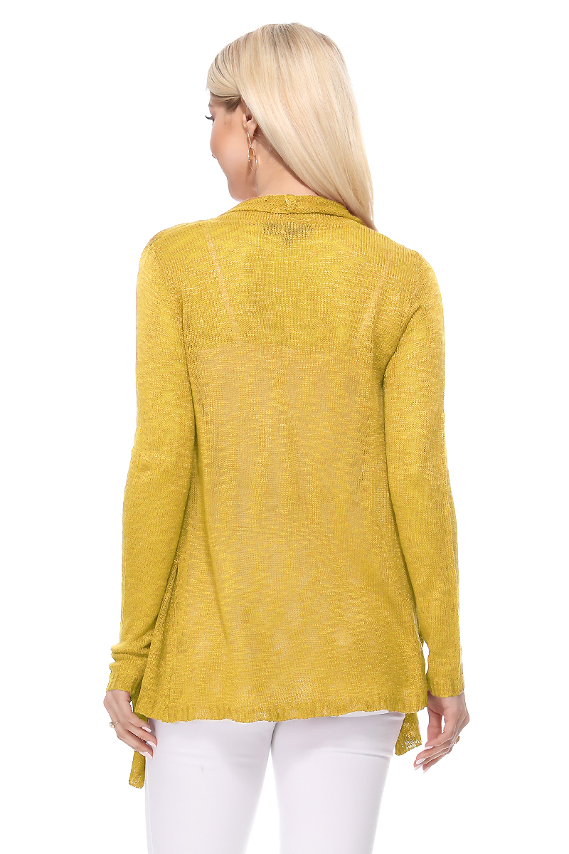 Long Sleeve Soft Sheer Slub Open Front Summer Cardigan MK8080 (S-L)