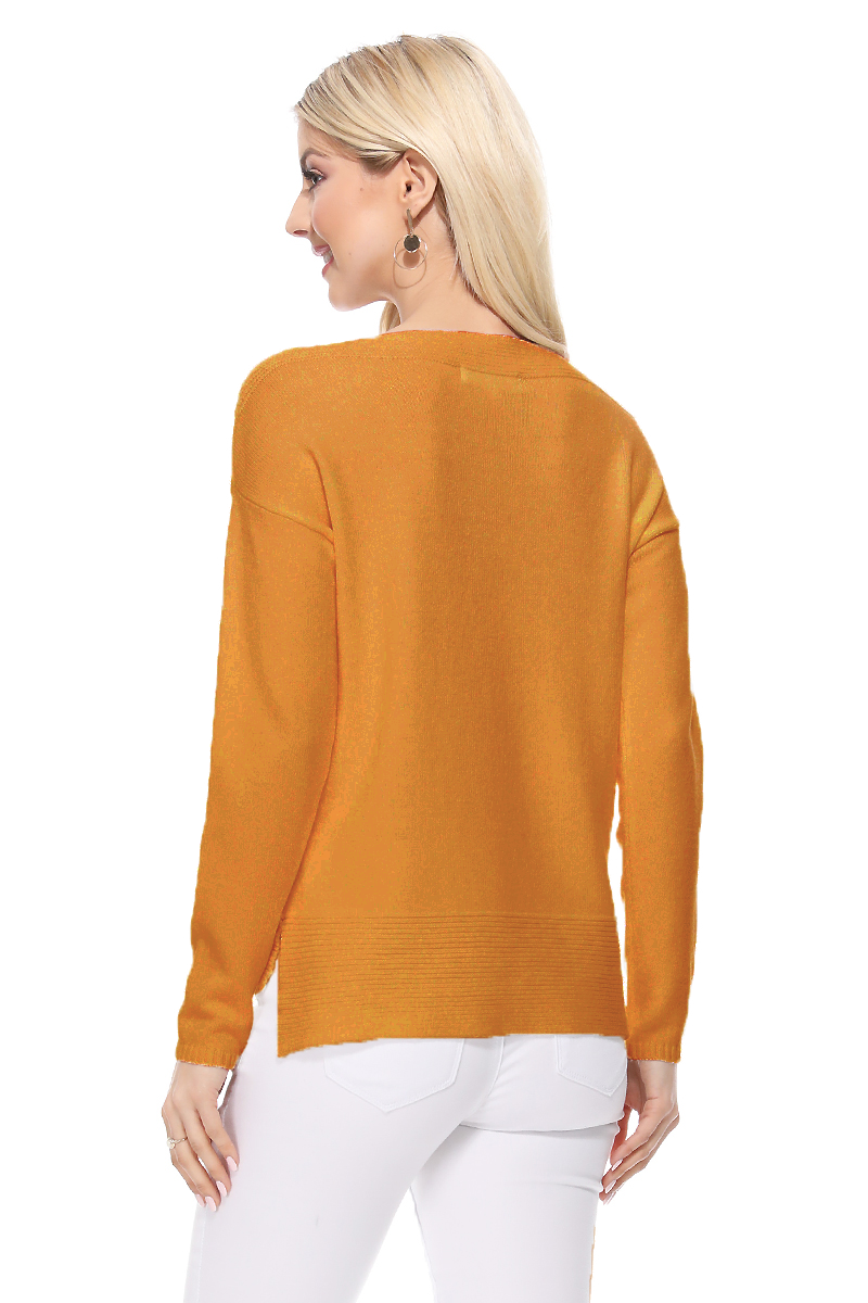 Silky Soft Rayon Stretch Boat Neck Sweater Top MK8140 (S-L)