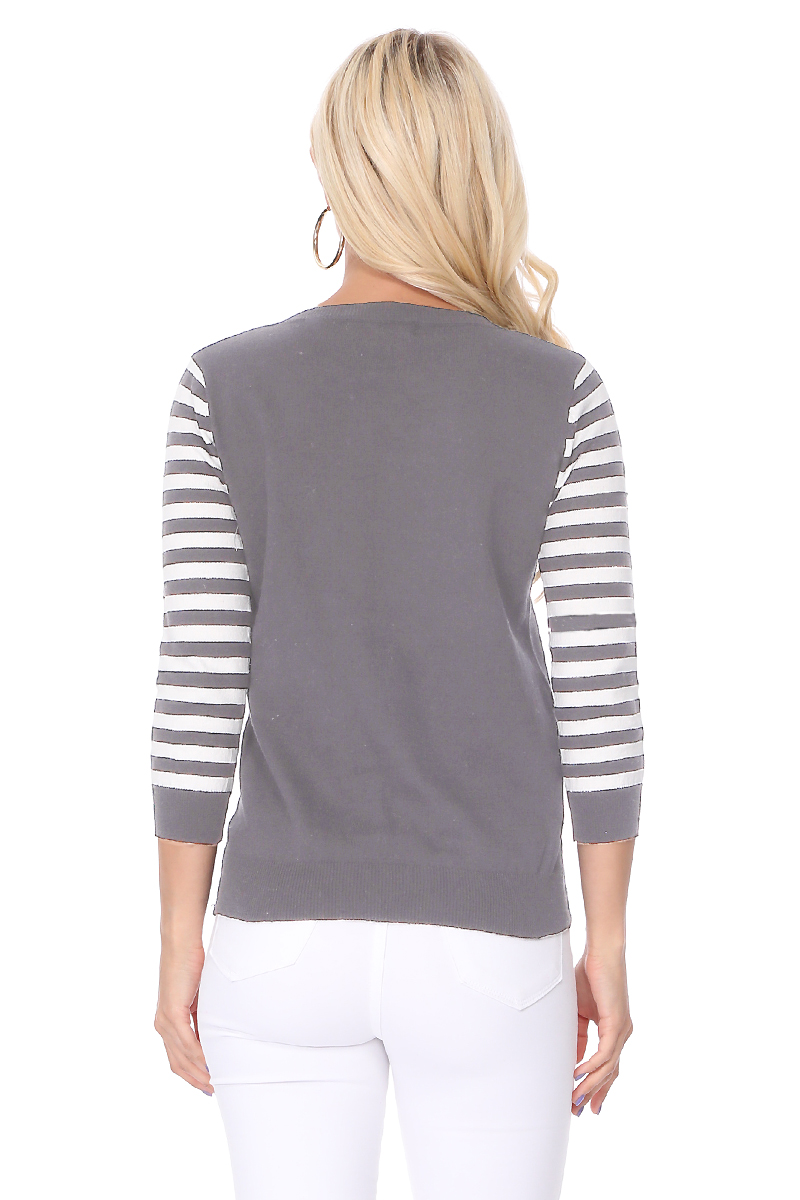 Cat Jacquard Cotton Sweater Top MK8249 (S-L)