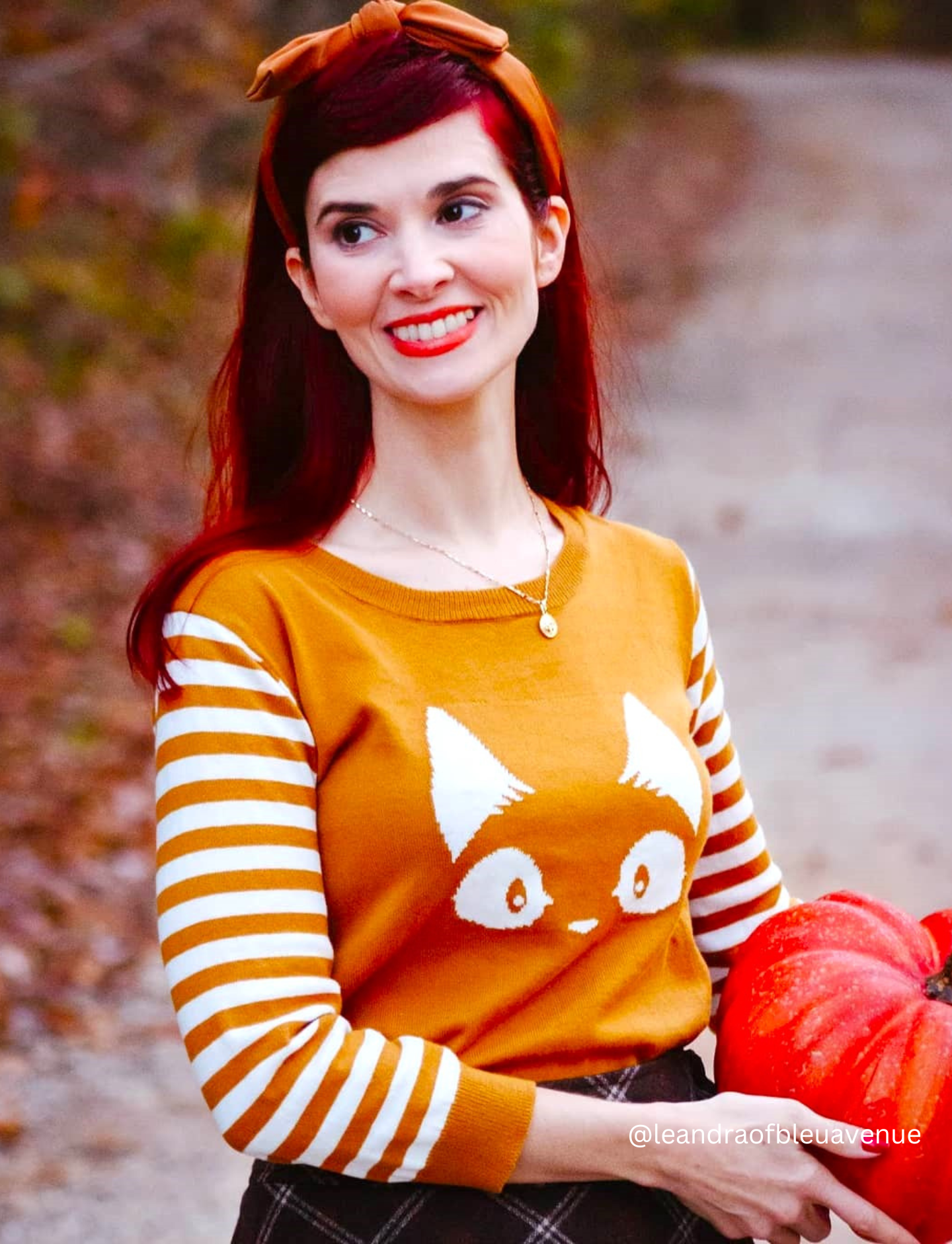 3/4 Sleeve Kitty Cat Jacquard Crewneck Pullover Sweater MK3375(S-L)