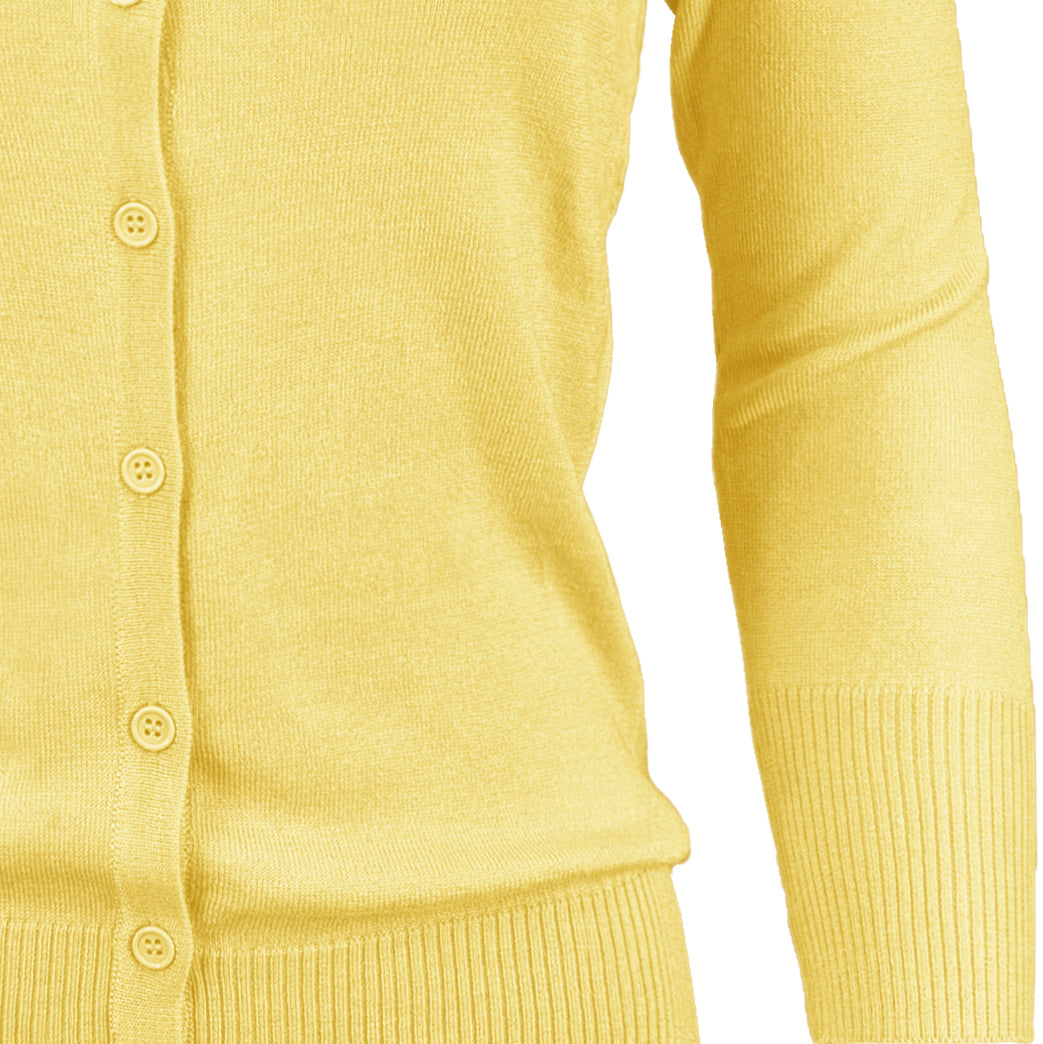 Women's 3/4 Sleeve Crewneck Plus Size Knit Cardigan Sweater CO079PL (1X-3X)
