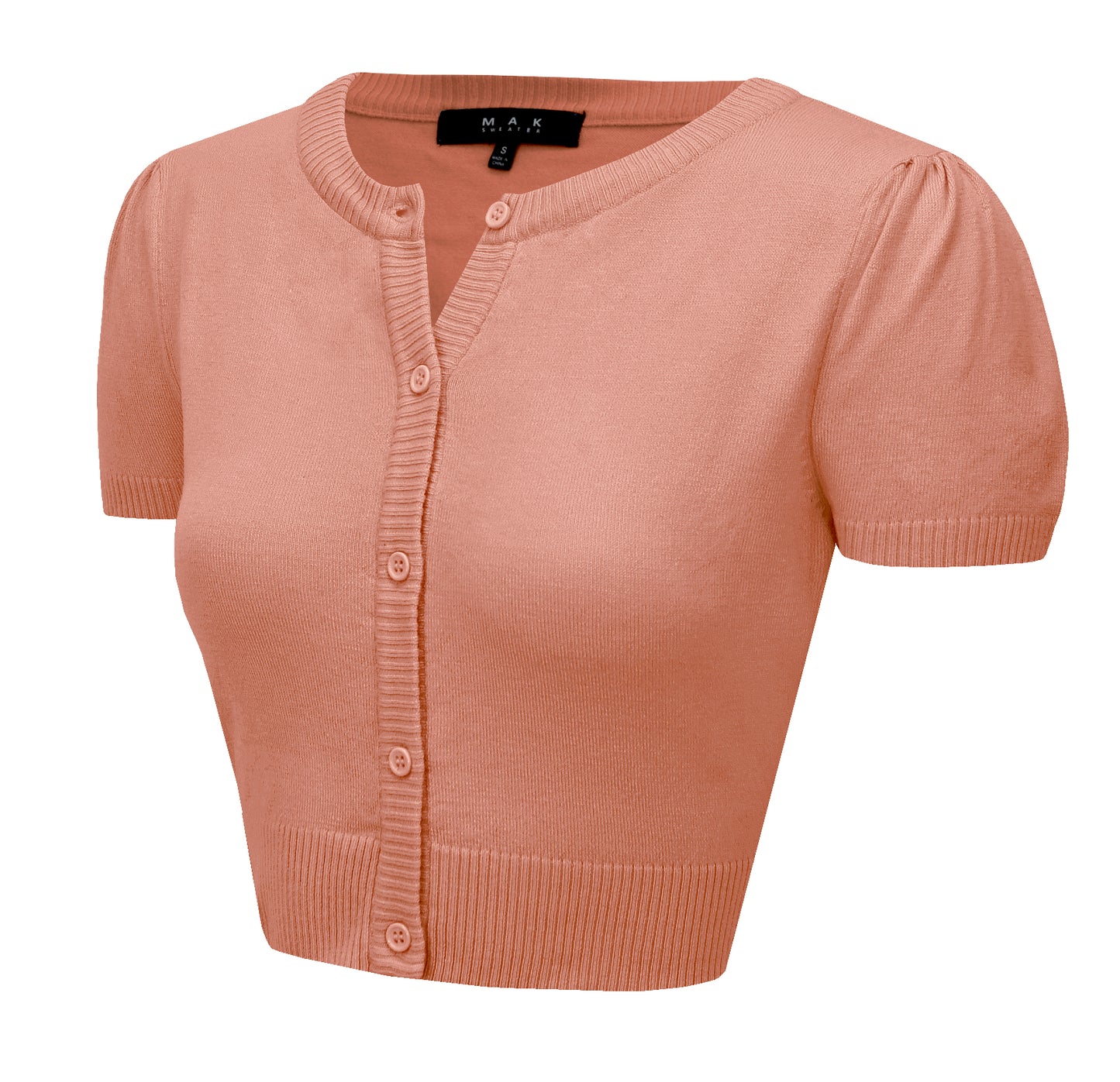 Short Sleeve Crewneck Cropped Bolero Cardigan Knit Sweater CB0536 (S-L)