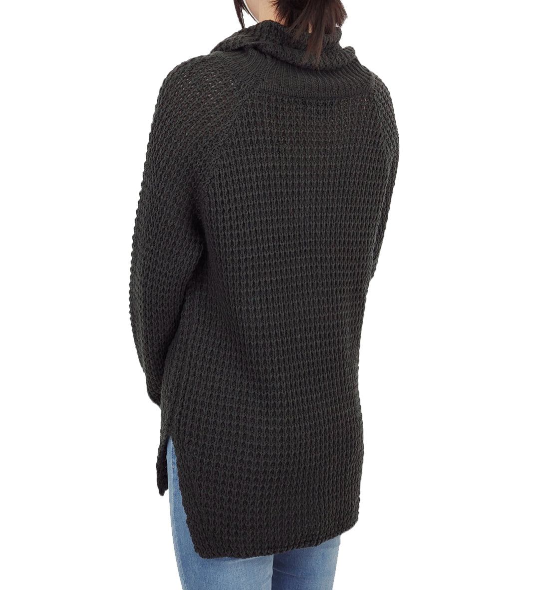 Cowl Neck Oversized Pop-Corn Knit Tunic Sweater MK3650 (S-L)