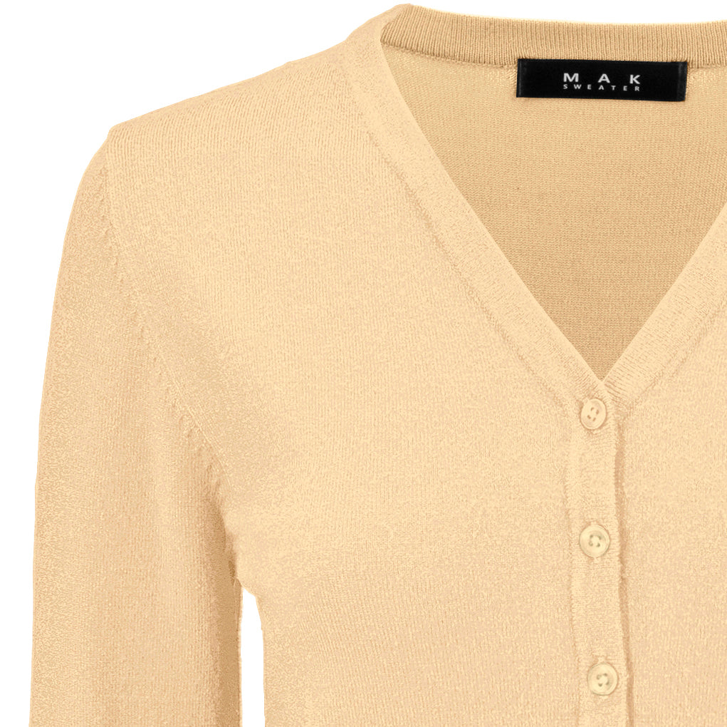 Women V-Neck Button Down Knit Cardigan Sweater MK5178 (S-XL)