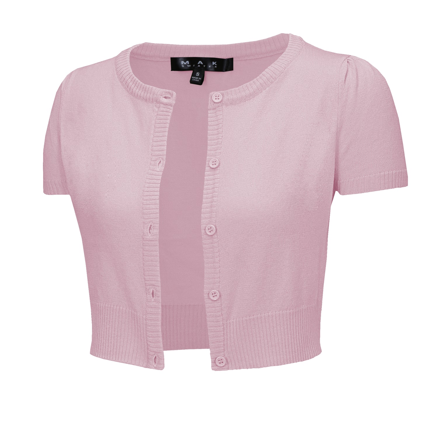 Short Sleeve Crewneck Cropped Bolero Cardigan Knit Sweater CB0536 (S-L)