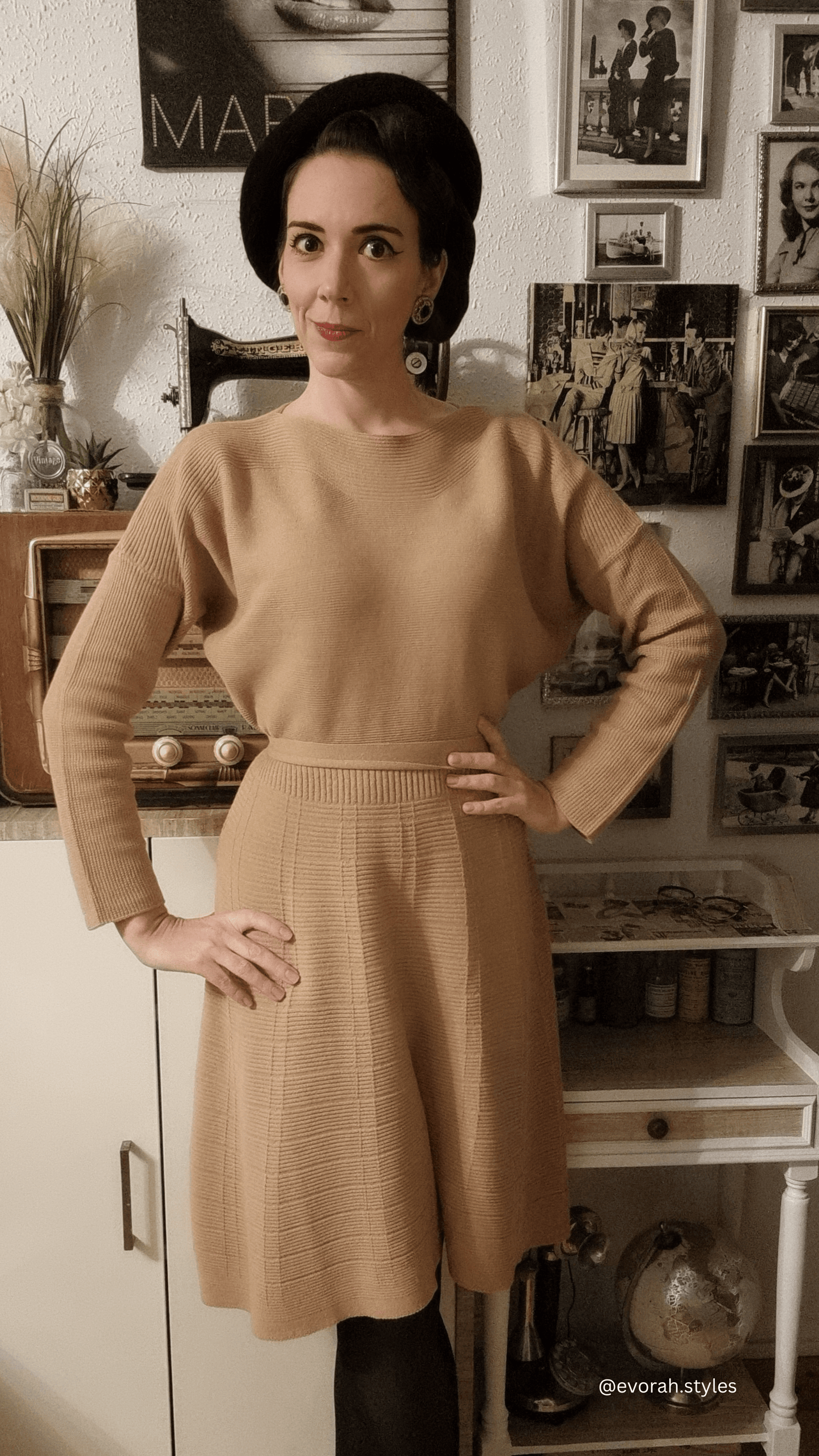 Loose Fit Rip Neck Flared Sweater Knitted Dress MK8161 (S-L)