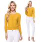 3/4 Sleeve Crewneck Knit Cardigan Sweater MK3554 (S-L)