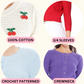 3/4 Sleeve Crewneck Crochet Knit Cropped Cardigan Sweater MK3514Y