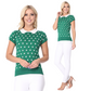 Puffed Cap Sleeve Polka Dot Jacquard Sweater MK3673 (S-L)