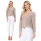 Long Sleeve V-Neck Cropped Summer Pullover Knit Sweater MK8268 (S-L)