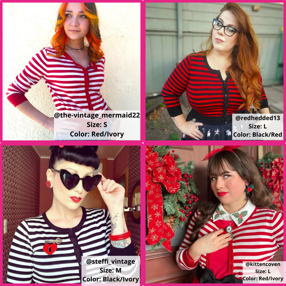 Women's 3/4 Sleeve Crewneck Striped Regular Fit Button-Down Sweater Cardigan MK3521 (S-L)