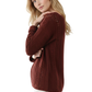 Leaf Crochet Detailed Rolled Up Sleeve Sweater HB2052 (S-L)