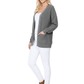 Women's Chunky Waffle Knit Open Front Sweater Cardigan HK8246 (S/M-M/L)