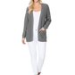 Women's Chunky Waffle Knit Open Front Sweater Cardigan HK8246 (S/M-M/L)