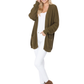 Women's Chunky Waffle Knit Open Front Sweater Cardigan HK8246 (S/M-M/L)