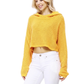 Bat Wing Sleeve Crop Waffle Knit Hoodie Top KC007 (S/M-M/L)
