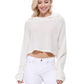Bat Wing Sleeve Crop Waffle Knit Hoodie Top KC007 (S/M-M/L)