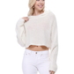 Bat Wing Sleeve Crop Waffle Knit Hoodie Top KC007 (S/M-M/L)