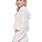 Bat Wing Sleeve Crop Waffle Knit Hoodie Top KC007 (S/M-M/L)
