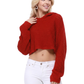 Bat Wing Sleeve Crop Waffle Knit Hoodie Top KC007 (S/M-M/L)