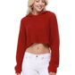 Bat Wing Sleeve Crop Waffle Knit Hoodie Top KC007 (S/M-M/L)