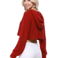 Bat Wing Sleeve Crop Waffle Knit Hoodie Top KC007 (S/M-M/L)