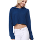 Bat Wing Sleeve Crop Waffle Knit Hoodie Top KC007 (S/M-M/L)
