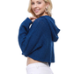 Bat Wing Sleeve Crop Waffle Knit Hoodie Top KC007 (S/M-M/L)