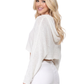 Long Sleeve Knit Cropped Sweater Summer Pullover with Hoodie KC009 (S/M-M/L)