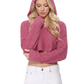 Long Sleeve Knit Cropped Sweater Summer Pullover with Hoodie KC009 (S/M-M/L)