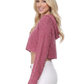 Long Sleeve Knit Cropped Sweater Summer Pullover with Hoodie KC009 (S/M-M/L)