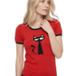 Short Sleeve Crewneck Cat Print Casual T-Shirt Sweater MK32004CAT (S-L)