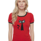 Short Sleeve Crewneck Cat Print Casual T-Shirt Sweater MK32004CAT (S-L)