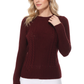 Cute Cable Long Sleeve Sweater Knit Pullover MK3312 (S-L)
