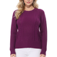 Cute Cable Long Sleeve Sweater Knit Pullover MK3312 (S-L)