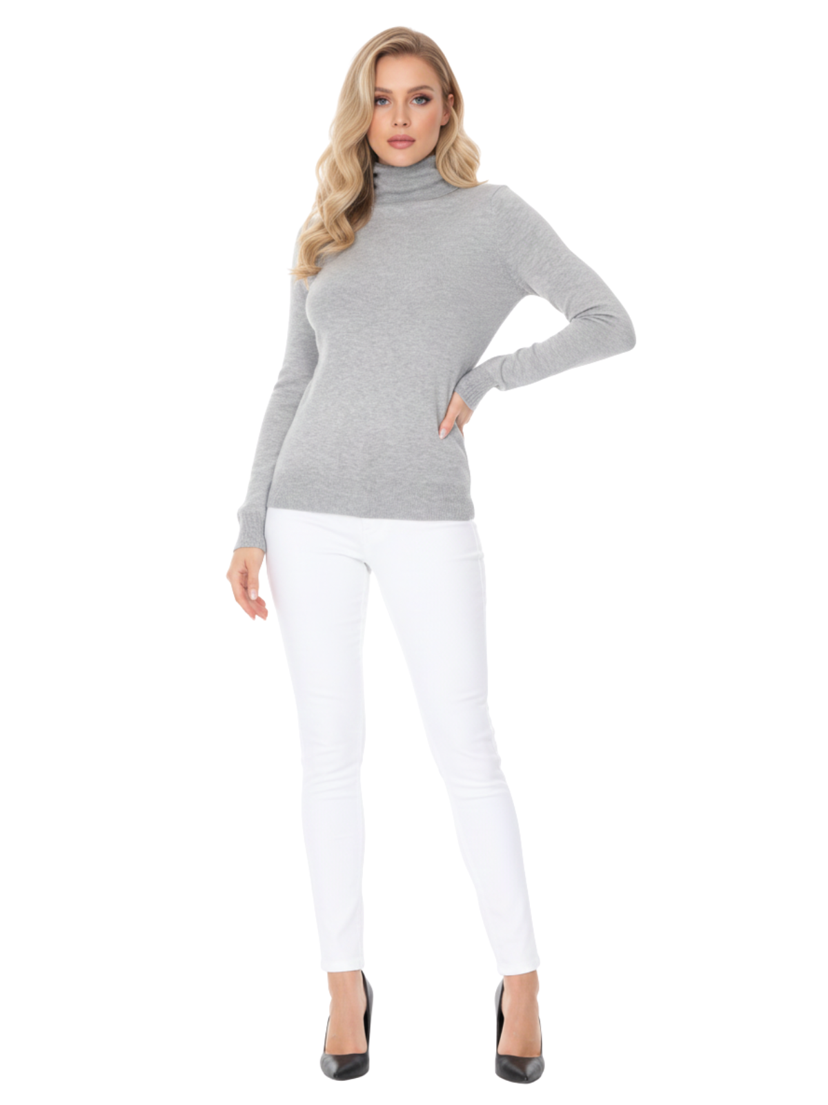 Women's Long Sleeve Turtleneck Pullover Sweater MK3349 (S-L)
