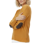 Honeycomb Stitch Sweater Top with Elbow Patch MK3354 (S-L)