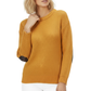 Honeycomb Stitch Sweater Top with Elbow Patch MK3354 (S-L)