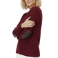 Honeycomb Stitch Sweater Top with Elbow Patch MK3354 (S-L)