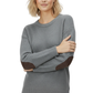 Honeycomb Stitch Sweater Top with Elbow Patch MK3354 (S-L)