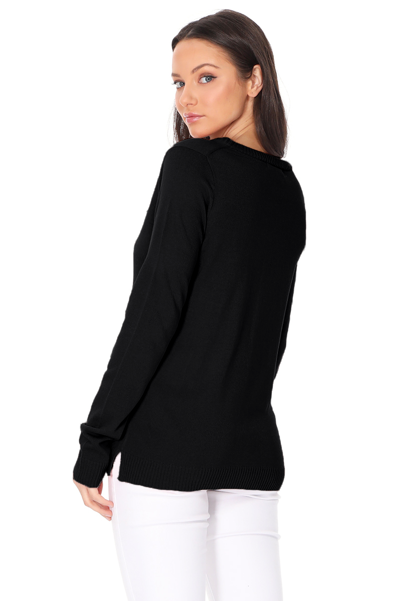 Women's Casual Long Sleeve Crewneck Pullover Sweater MK3399 (S-L)