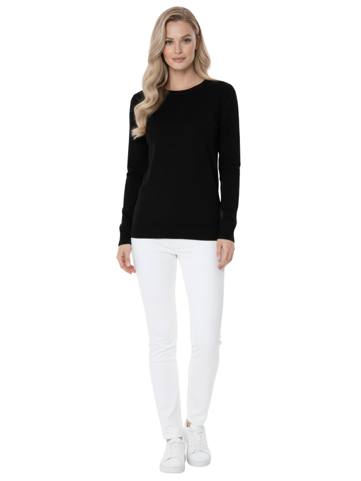 Women's Casual Long Sleeve Crewneck Pullover Sweater MK3399 (S-L)