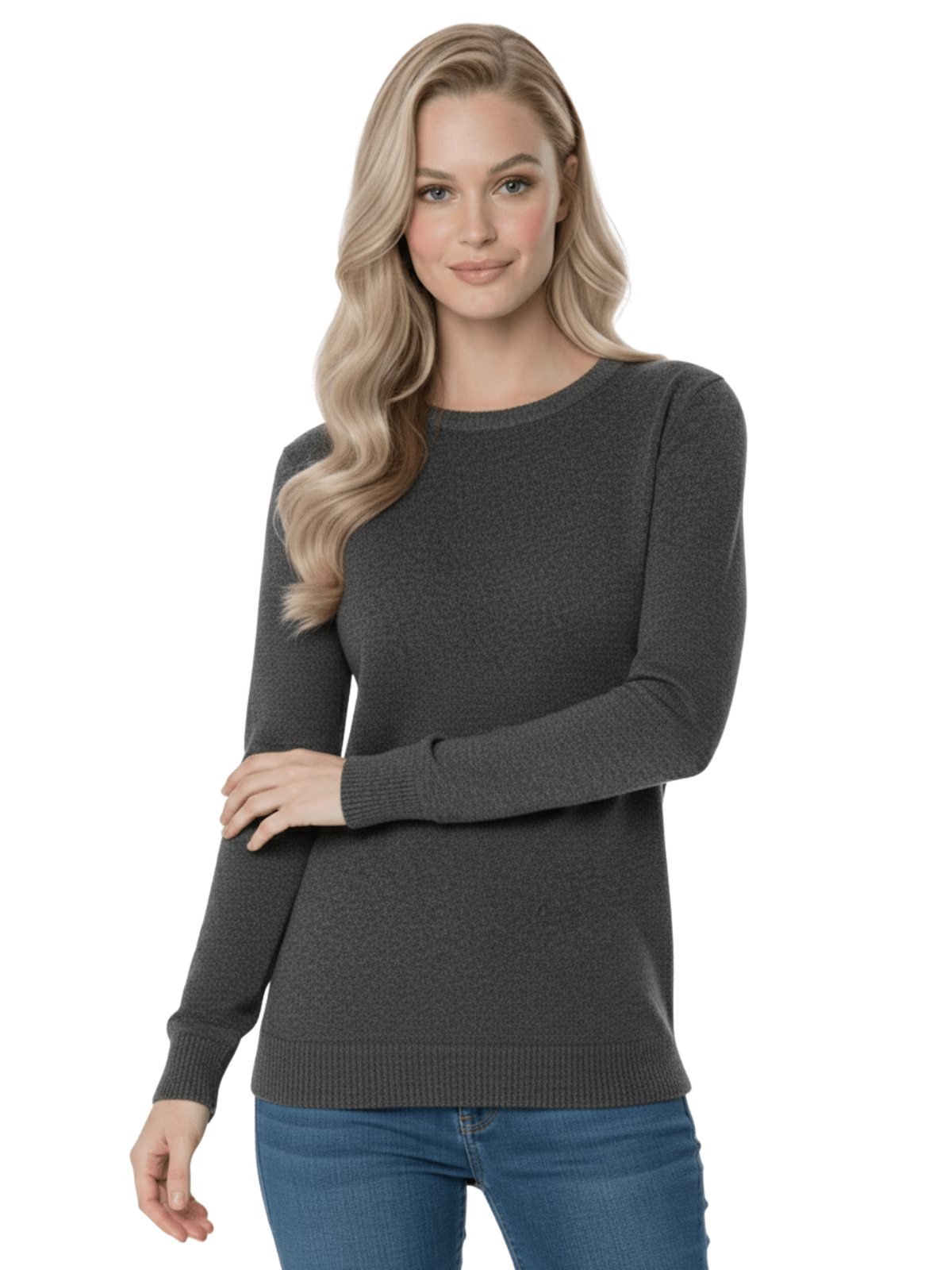 Women's Casual Long Sleeve Crewneck Pullover Sweater MK3399 (S-L)