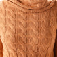 Thick Turtleneck Cable Knit Pullover Sweater MK3432