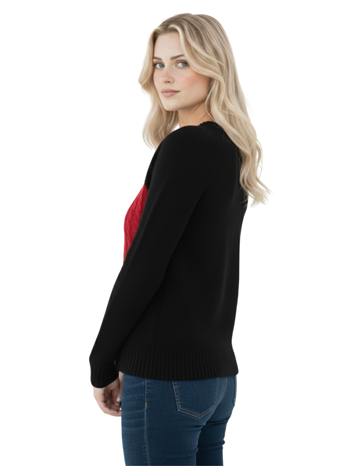 Love Heart Jacquard Round Neck Pullover Sweater MK3506 (S-L)