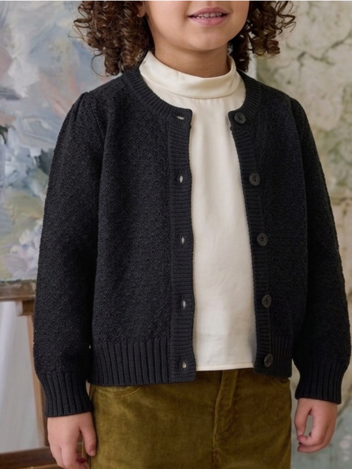 Girl Cute Crochet Pattern Cropped Daily Cardigan Sweater MK3514KID (2/4-10/12)