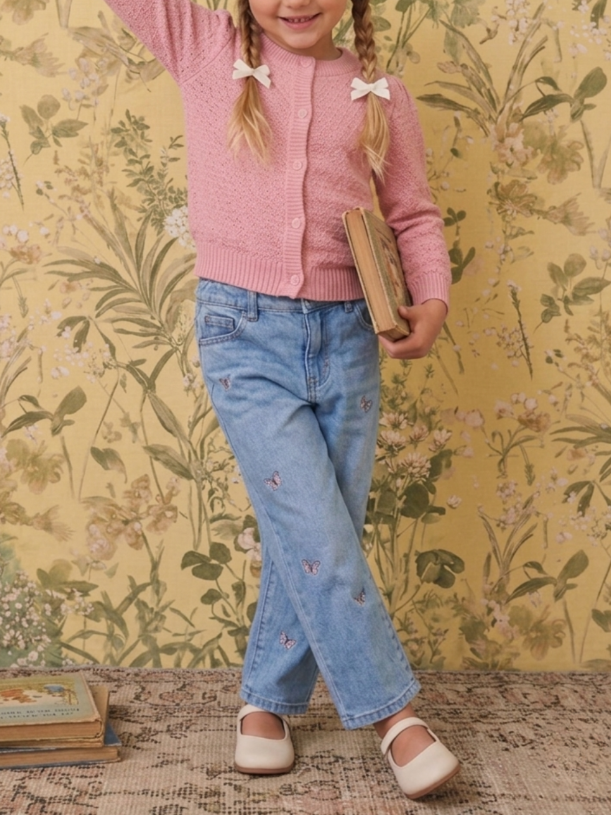 Girl Cute Crochet Pattern Cropped Daily Cardigan Sweater MK3514KID (2/4-10/12)
