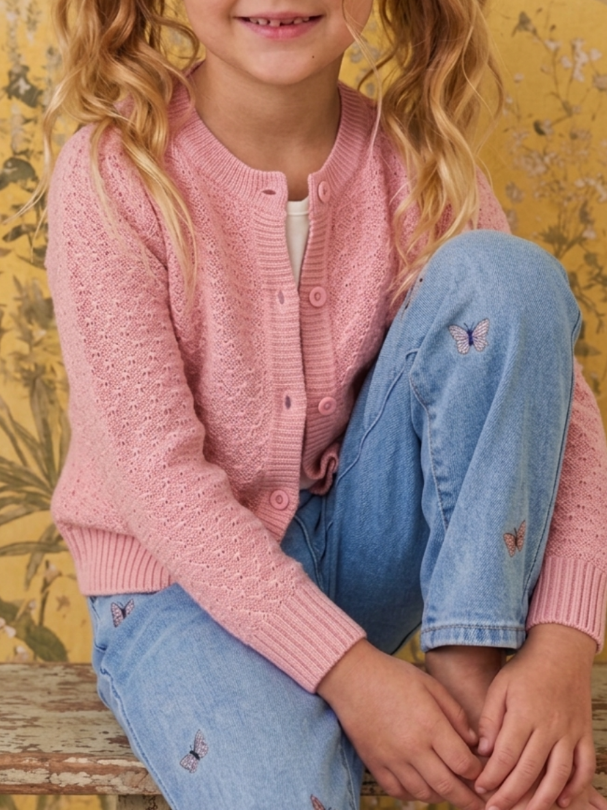 Girl Cute Crochet Pattern Cropped Daily Cardigan Sweater MK3514KID (2/4-10/12)